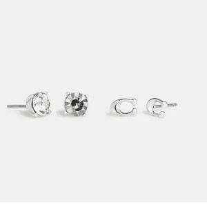 Coach Signature C Stud Earring Set 2 Pairs